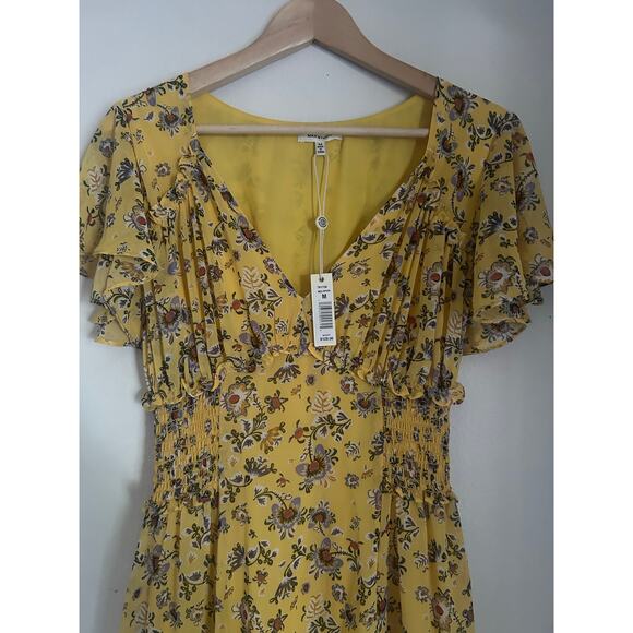 Max Studio NWT SZ M Yellow Floral Dress - Picture 4 of 9